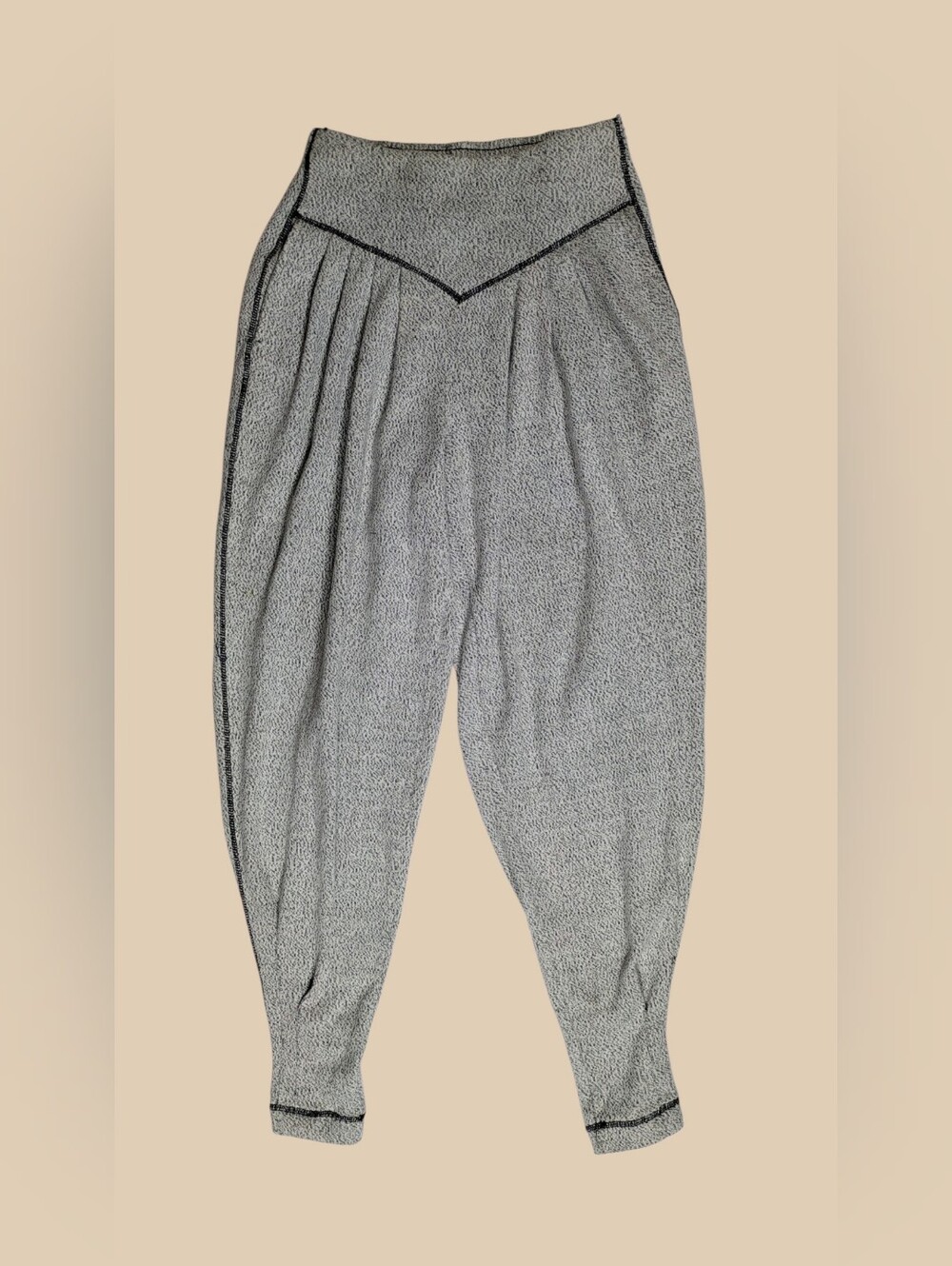 80s High-Waist Gray Harem Pants